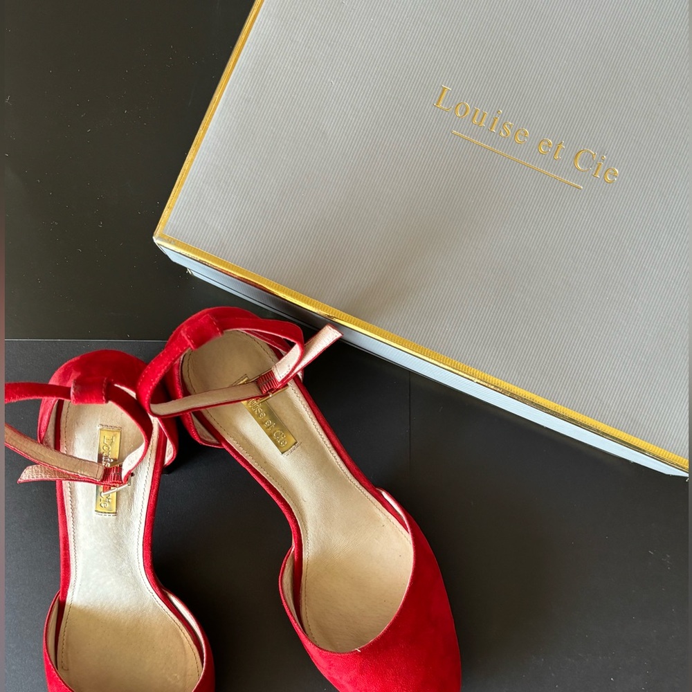 Louise et Cie Red Suede Block Heel